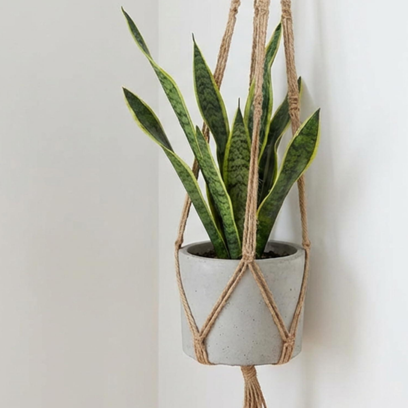 Hemp Rope Woven Flowerpot Hanging Basket (Long, 104cm)