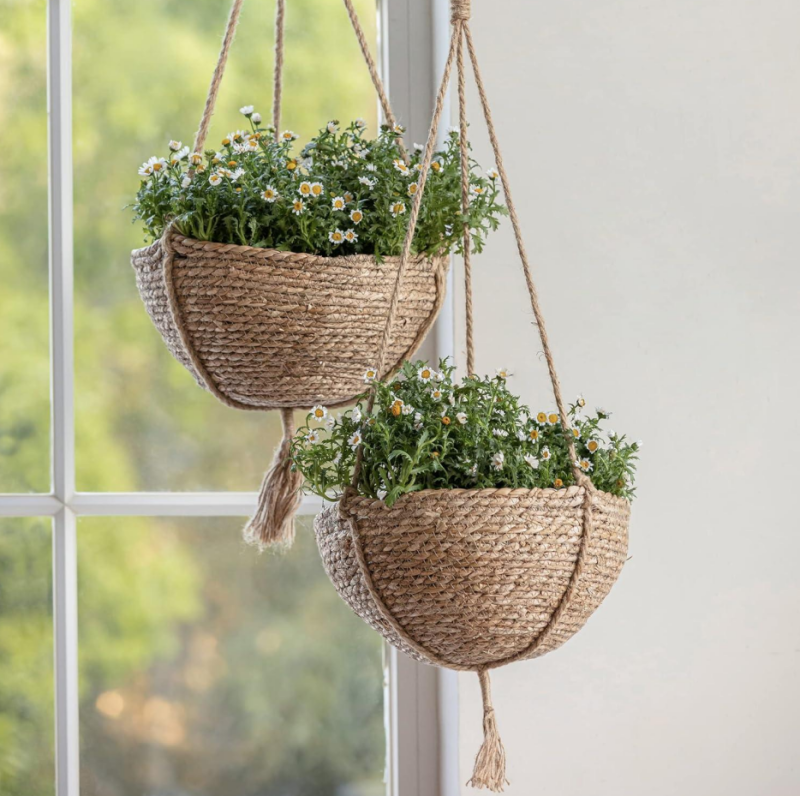 2-Pack Seagrass Hanging Planter (31.5cm)