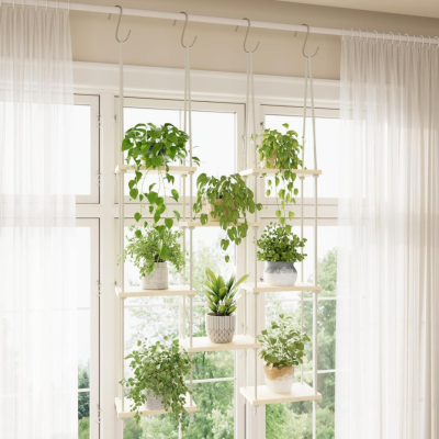 8-Tier Macrame Window Plant Shelf